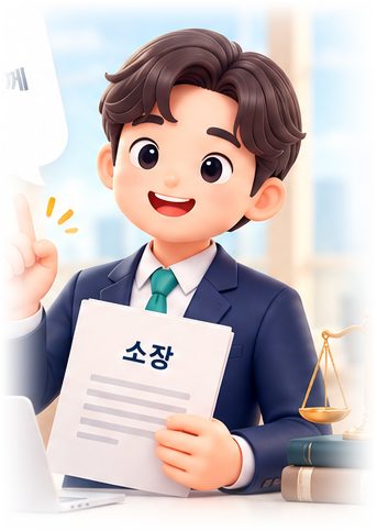 소장을 들고 안내하는 소장바로 캐릭터